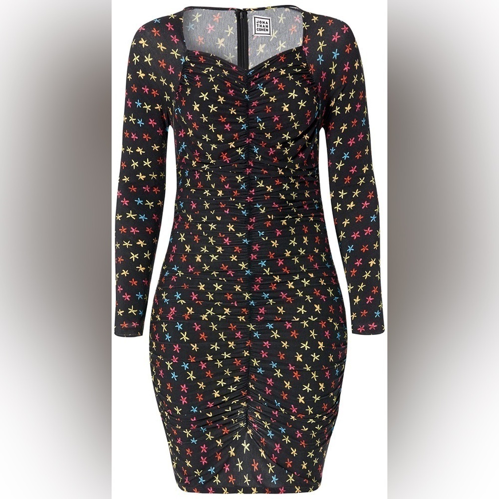 NWT Jonathan Cohen Stars Ruched Mini Dress - Size Medium